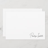 Minimales Script Monogram Mitteilungskarte (Vorne/Hinten)