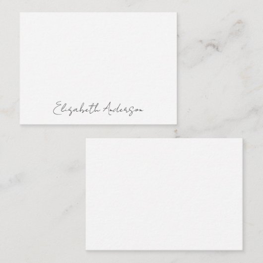 Minimales Script Monogram Mitteilungskarte (Vorne/Hinten)