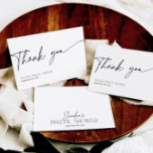 Minimales Script Schwarz-weiß Brautparty Vielen Da Dankeskarte