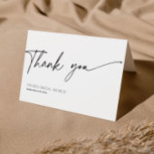 Minimales Script Schwarz-weiß Brautparty Vielen Da Dankeskarte