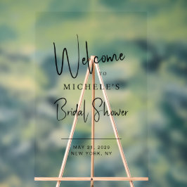 Minimales Script Typografy Brautparty Willkommen Acrylschild