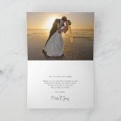 Minimales Script Typografy Wedding Foto Dankeskarte (Innenseite)