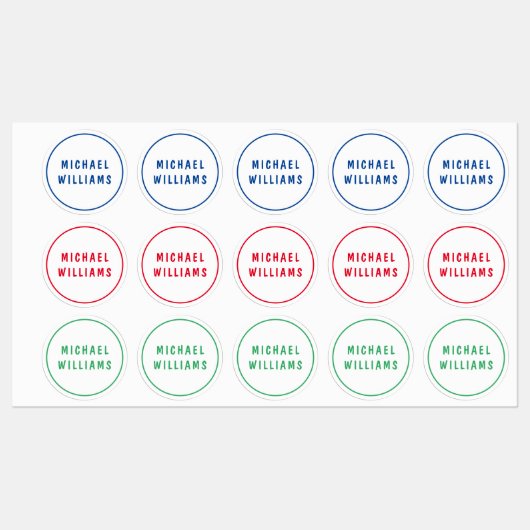 Minimales Set für Personalisierte Boy Name Etiketten (Blatt)