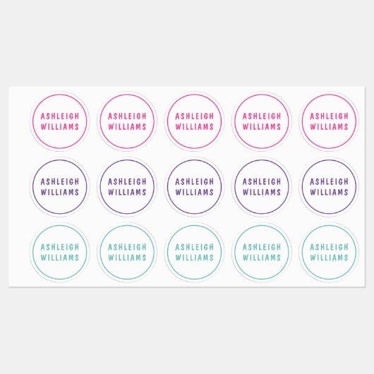 Minimales Set für Personalisierte Mädchennamen Etiketten (Blatt)