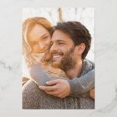 Minimales Silver Modern Glam Save the Date Foto Folieneinladung (Rückseite)