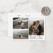 minimales Skript danke Ihnen 3 Fotos Collage Hochz Mitteilungskarte (Vorderseite/Rückseite Beispiel)