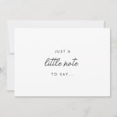 Minimales Skript 'Just a Little Note' Schwangersch Ankündigung (Vorderseite)