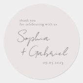 Minimales Skript Runder Aufkleber (Vorderseite)