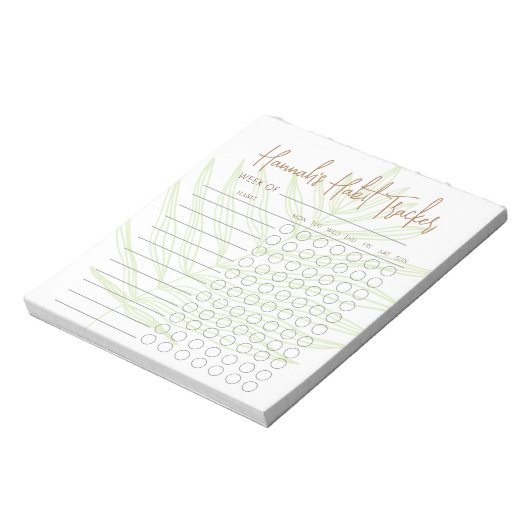 Minimales Skript wöchentlich Habit Tracker Notepad Notizblock (Rotiert)