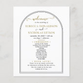 Minimales Skripttext-Hochzeitsprogramm (Vorderseite)