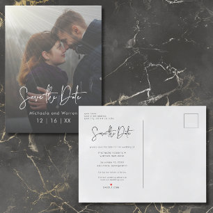 Minimales Sonnenlicht Foto Save the Date Postkarte