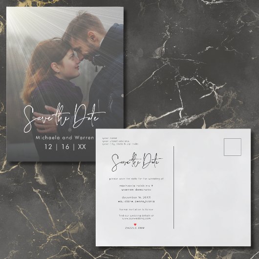 Minimales Sonnenlicht Foto Save the Date Postkarte