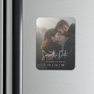 Minimales Sonnenlicht Foto Save the Date Postkarte Magnet