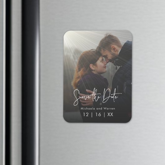 Minimales Sonnenlicht Foto Save the Date Postkarte Magnet