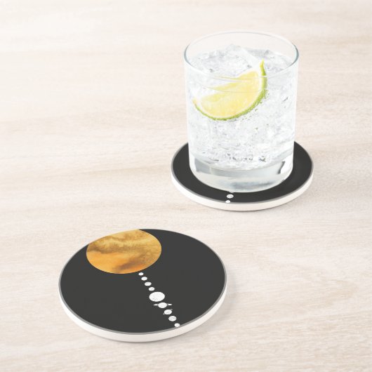 Minimales Sonnensystem Getränkeuntersetzer (Seite)