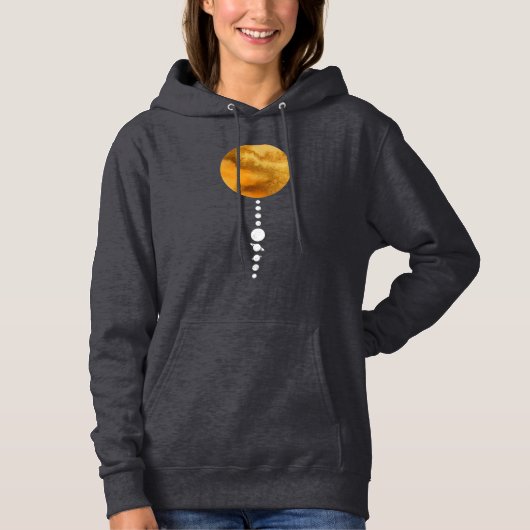 Minimales Sonnensystem Hoodie (Vorderseite)