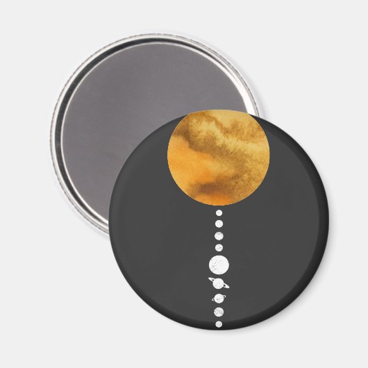 Minimales Sonnensystem Magnet (Vorderseite/Rückseite)