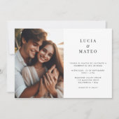 Minimales Spanisches Hochzeitssemble-Foto Einladung (Vorderseite)