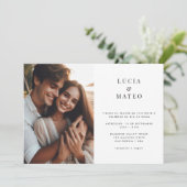 Minimales Spanisches Hochzeitssemble-Foto Einladung (Stehend Vorderseite)