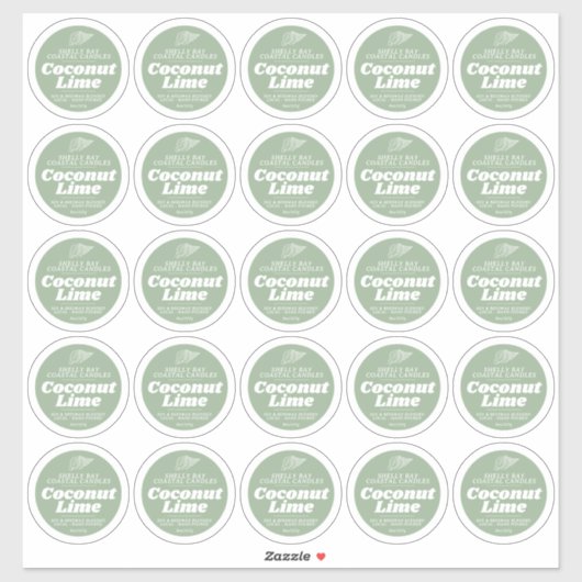 Minimales Strandkerzenblatt Limon 25 Aufkleber (Blatt)