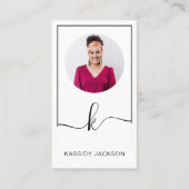 Minimales stylisches Script Monogram Frame Circle  Visitenkarte (Vorderseite)