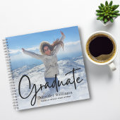 minimales stylish script Foto Abschluss 2025 Notizblock