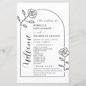 Minimales Text Script Hochzeitsprogramm (Vorderseite)