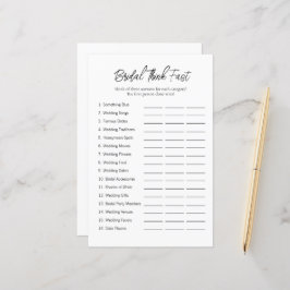 Minimales "Think Fast" Brautparty Game