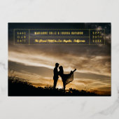 Minimales Titleblock-Foto Save the Date Folieneinladung (Vorderseite)