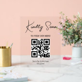 minimales trendy qr Code Hochzeitsmenü Acrylschild (Hochzeit)