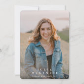 Minimales Typografisches Overlay-Abschluss-Foto Ankündigung (Vorderseite)