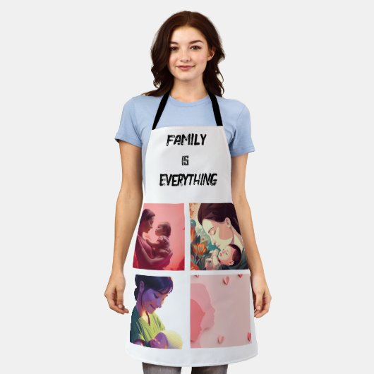 Minimales Typografy Custom Collage Foto Schürze (Getragen)