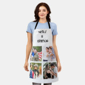 Minimales Typografy Custom Collage Foto Schürze (Getragen)