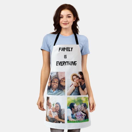 Minimales Typografy Custom Collage Foto Schürze (Getragen)