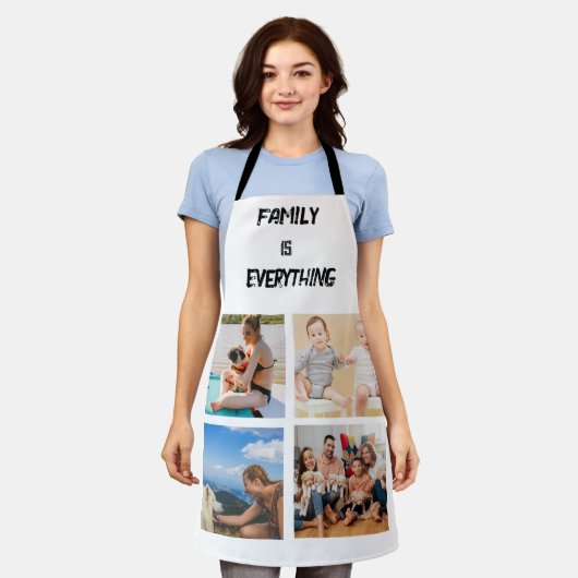 Minimales Typografy Custom Collage Foto Schürze (Getragen)