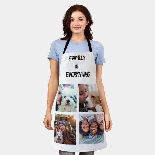 Minimales Typografy Custom Collage Foto Schürze (Getragen)