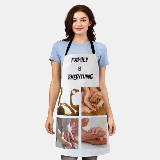 Minimales Typografy Custom Collage Foto Schürze (Getragen)