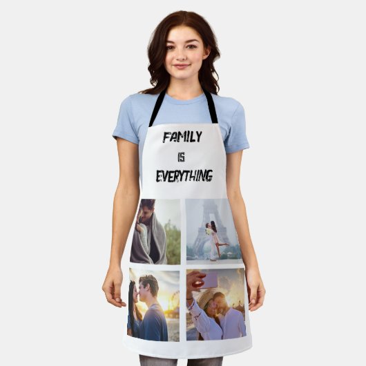 Minimales Typografy Custom Collage Foto Schürze (Getragen)