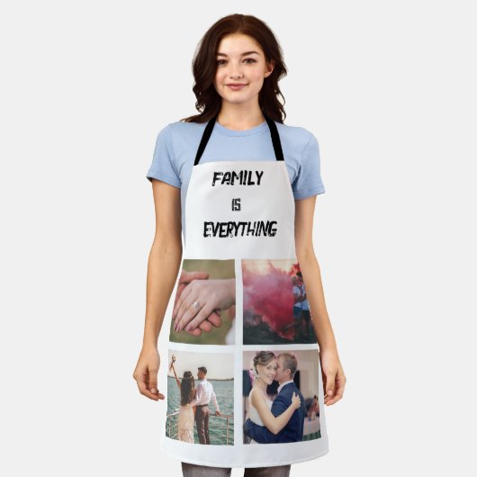 Minimales Typografy Custom Collage Foto Schürze (Getragen)