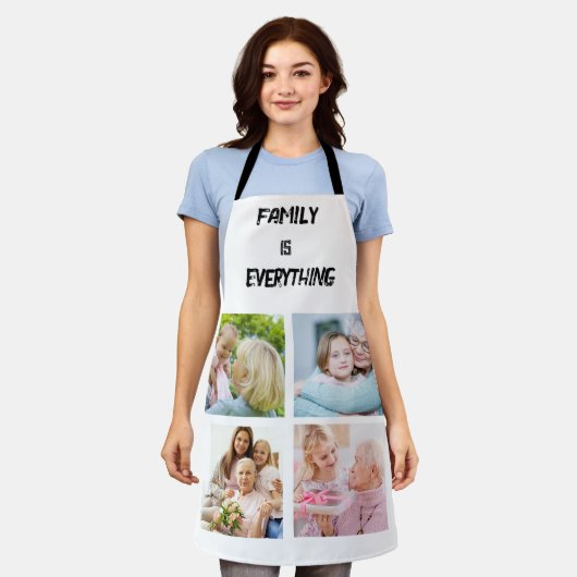 Minimales Typografy Custom Collage Foto Schürze (Getragen)