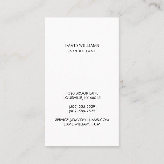 Minimales und Berufliches Business Foto Business C Visitenkarte (Rückseite)