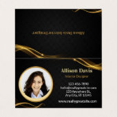 Minimales und Berufliches Foto für Mitarbeiter Visitenkarten (Außenseite Aufgefaltet)