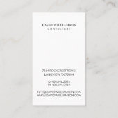 Minimales und Berufliches White Frame Business Fot Visitenkarte (Rückseite)