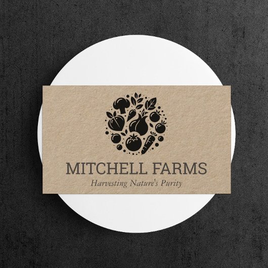 Minimales und feines Gemüse-Logo für Bauer Kraft Visitenkarte