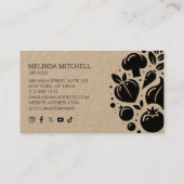 Minimales und feines Gemüse-Logo für Bauer Kraft Visitenkarte (Rückseite)