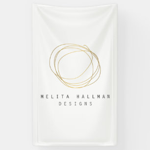 Minimales und modernes Gold Designer Scribble-Logo Banner