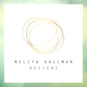 Minimales und modernes Gold Designer Scribble-Logo Fensteraufkleber (Blatt 3)