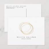 Minimales und modernes Gold Designer Scribble-Logo Postkarte (Vorne/Hinten)