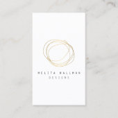 Minimales und modernes Gold Designer Scribble-Logo Visitenkarte (Vorderseite)