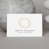 Minimales und modernes Logo des Gold Designer Scri Visitenkarte